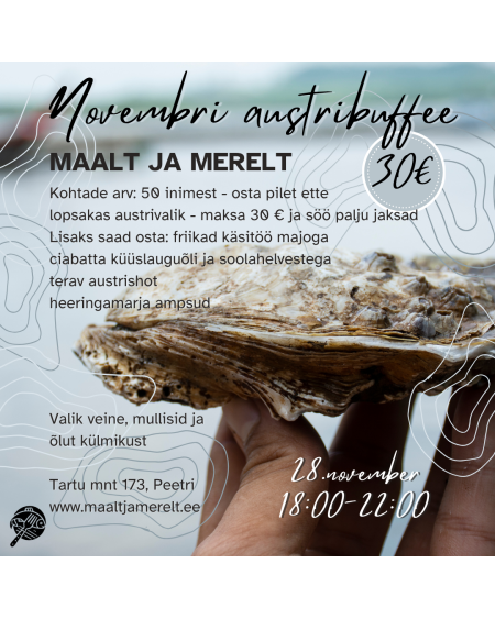 Austribuffee ootab austrisõpru Maalt ja Merelt gurmeepoes.