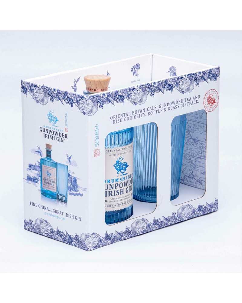 Drumshanbo Gunpowder Irish Gin kinkekomplekt klaasiga | 43% 500ml
